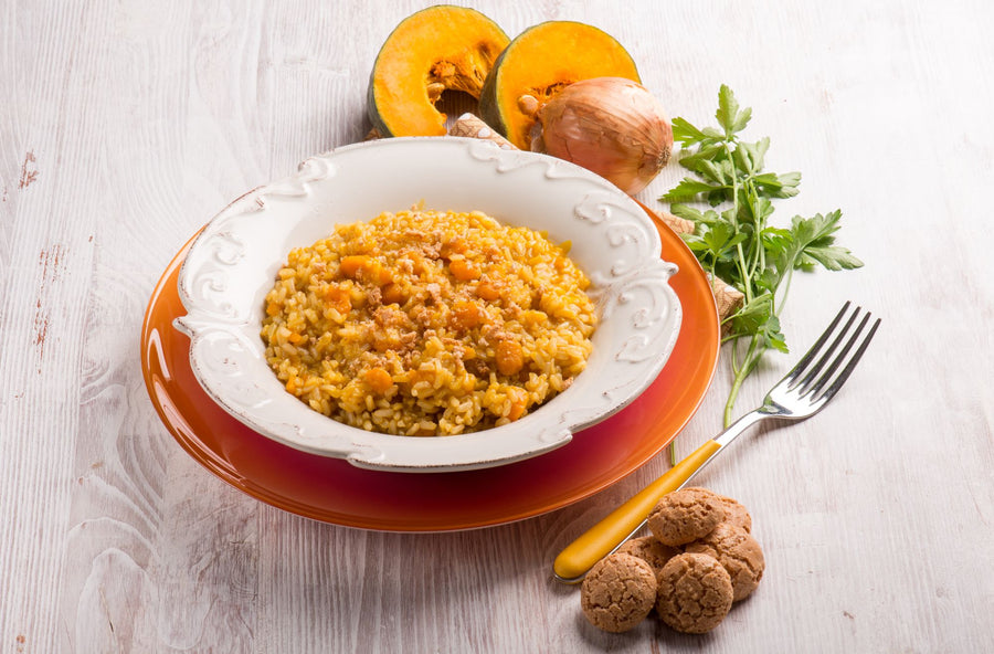 Dýňové risotto se šalvějí, bílým vínem a Parmigiano Reggiano