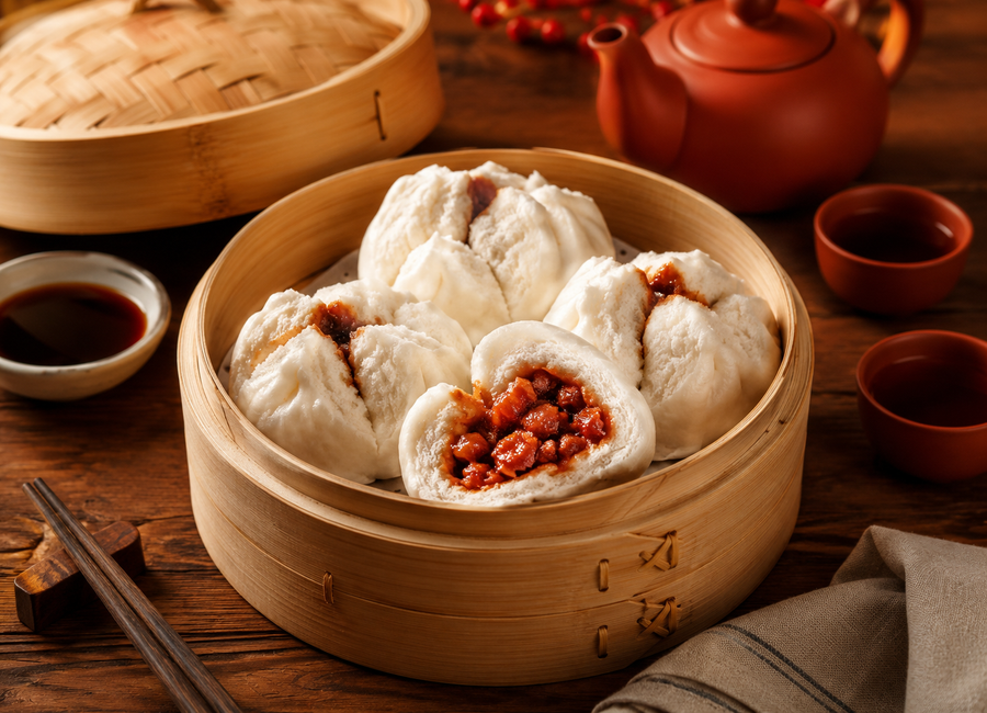 Char Siu Bao – pečené čínské BBQ bochánky