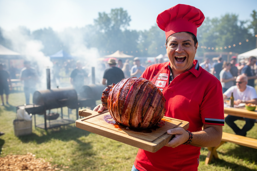 Slaninová bomba s čedarem a domácí BBQ omáčkou