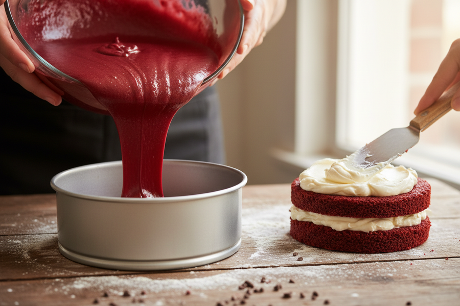 Červený sametový dort (Red Velvet) s mascarpone krémem
