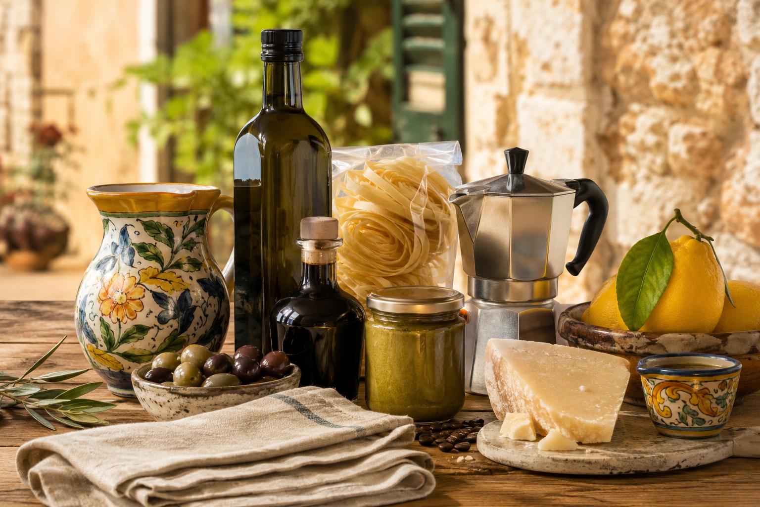 Výběr italských specialit a typických produktů, které si můžete přivézt z Itálie.