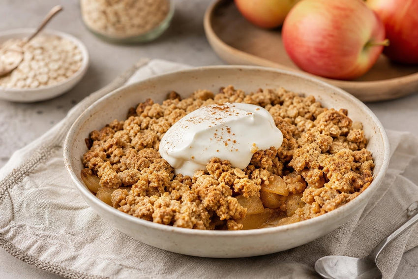 Jablečný proteinový crumble bez lepku
