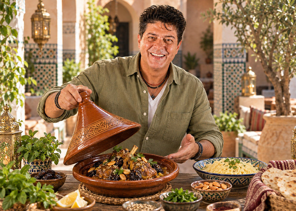Majkl odkrývá marocký jehněčí tajine se švestkami a meruňkami