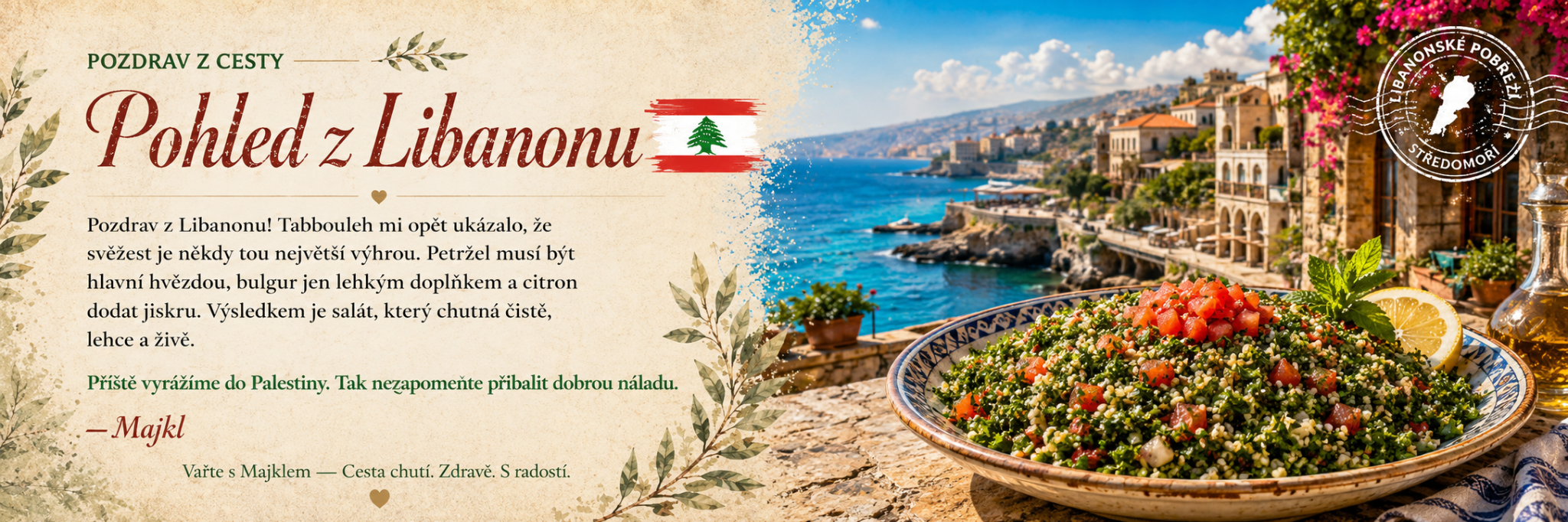 Pohled z Libanon: Tabbouleh – Libanon