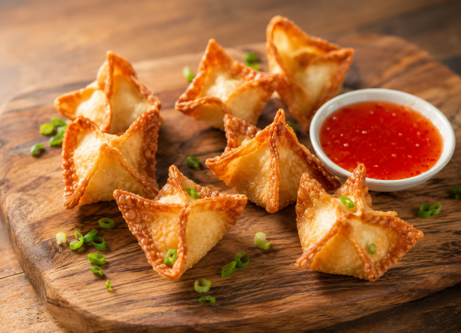 Domácí Crab Rangoon – křupavé wonton taštičky s krabí náplní