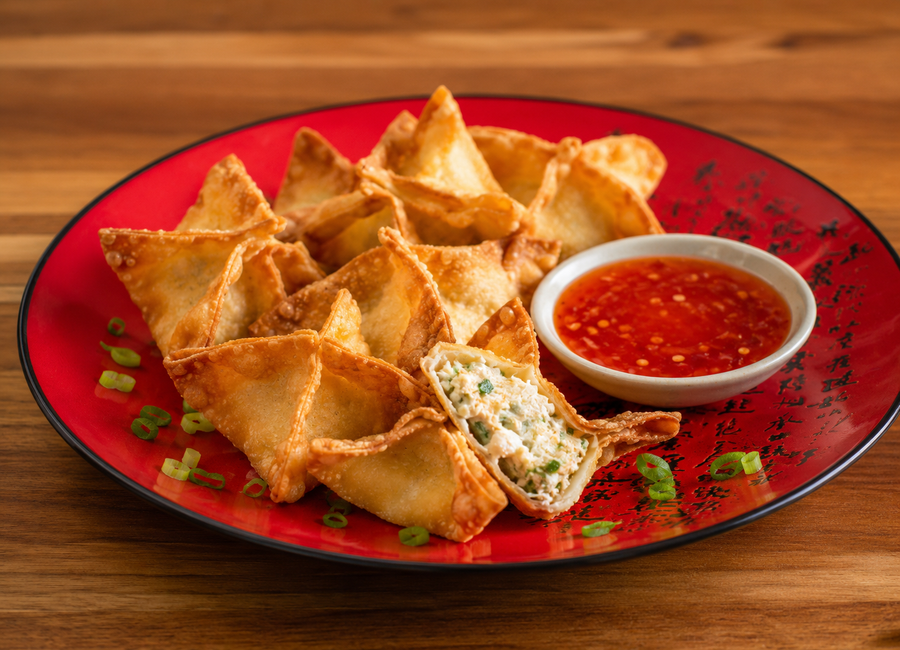 Domácí Crab Rangoon – křupavé wonton taštičky s krabí náplní