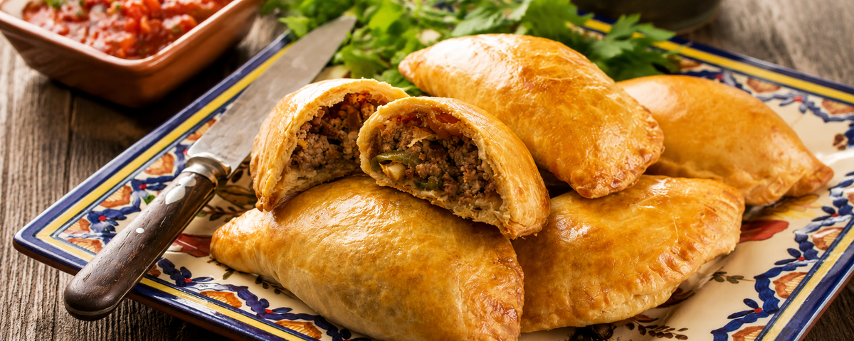 Domácí empanadas s hovězí nádivkou a hrozinkami
