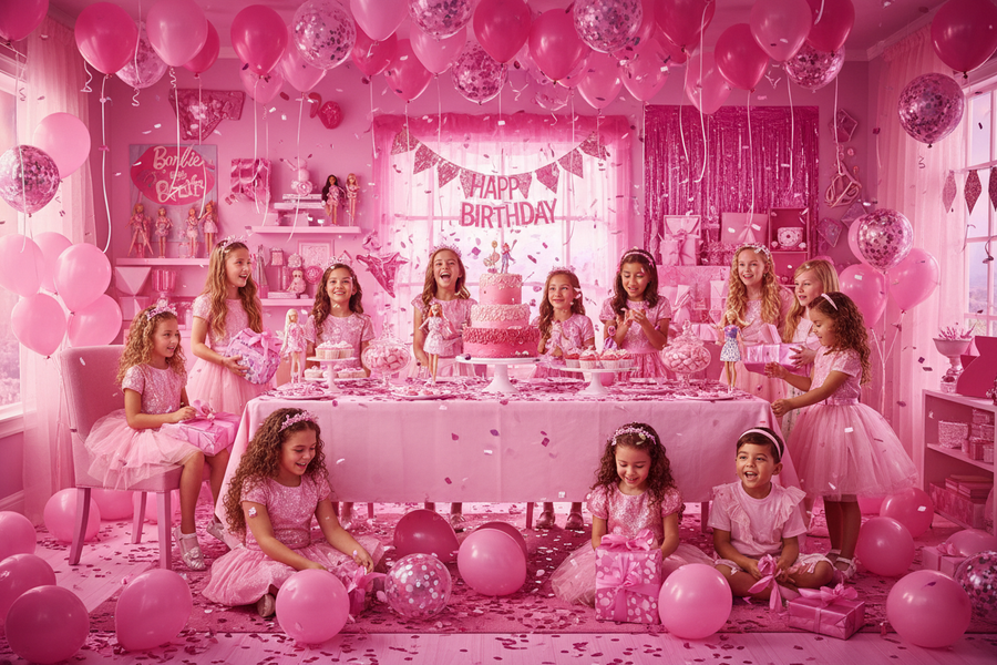 Barbie dort ve tvaru šatů s jahodovým mascarpone krémem