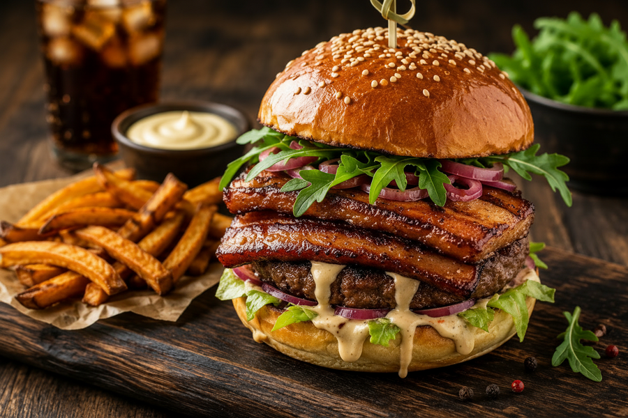 Burger z bůčku