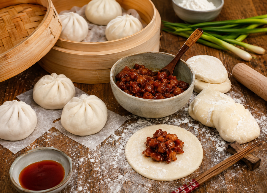 Char Siu Bao – pečené čínské BBQ bochánky