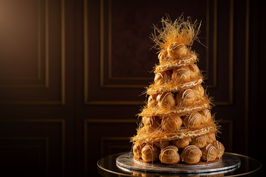 Croquembouche – francouzská věž z profiterolek s crème pâtissière