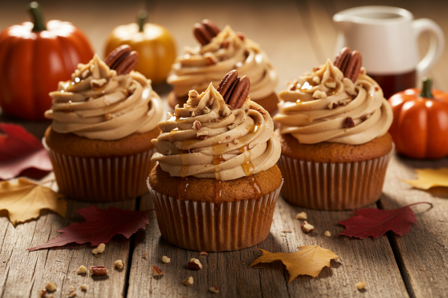 Dýňové cupcakes s javorovým sirupem