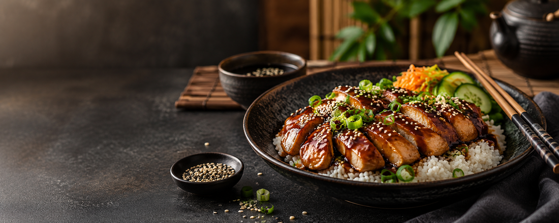 Kuřecí teriyaki s domácí omáčkou a sushi variantou