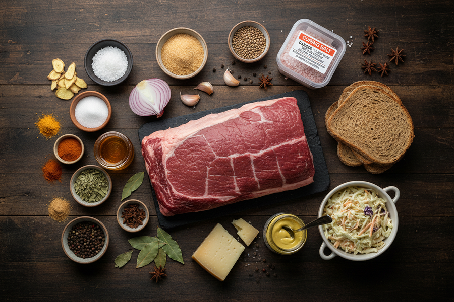 Hovězí pastrami sendvič