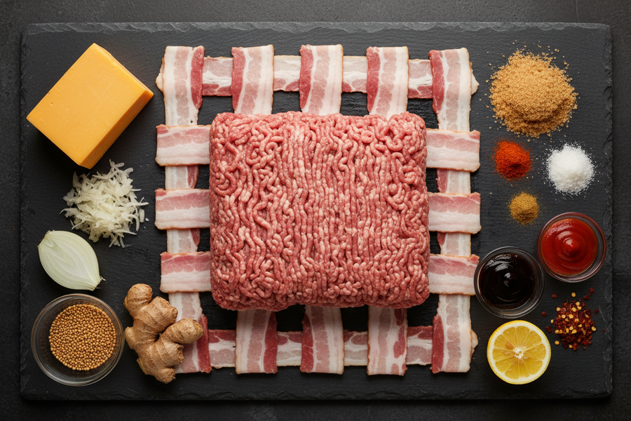 Slaninová bomba s čedarem a domácí BBQ omáčkou