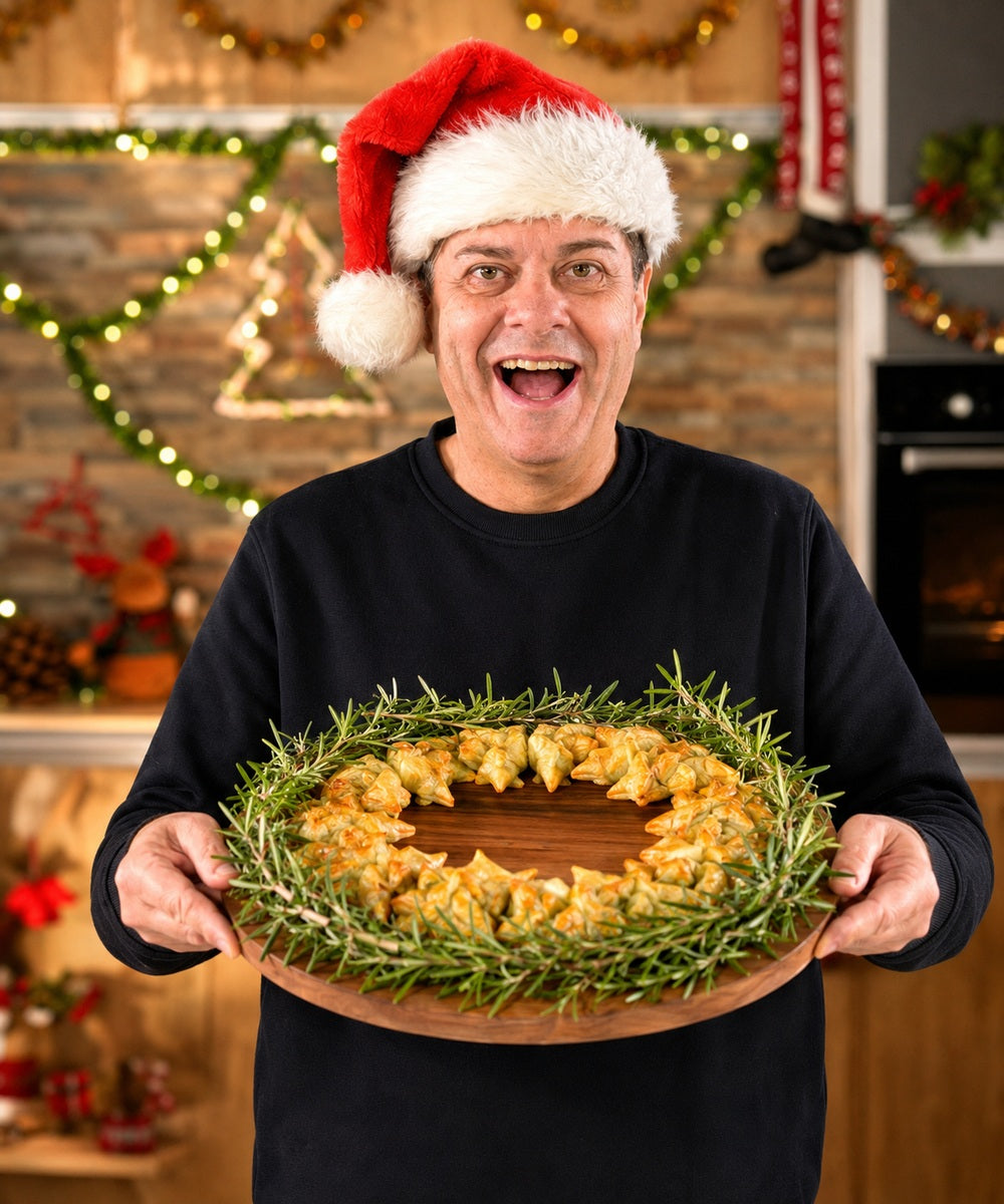 Jedlý vánoční věnec z pesto hvězd – zelené a červené pesto