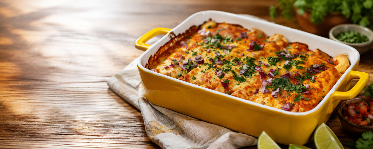 Kuřecí enchiladas s domácí rajčatovo-chilli omáčkou
