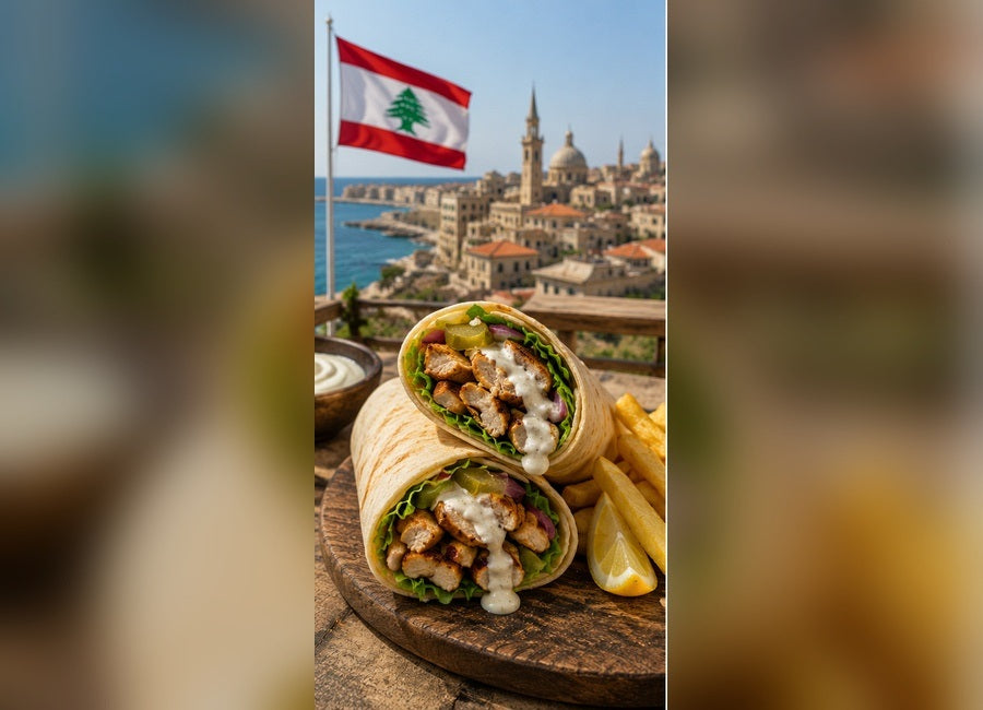 Libanonská kuřecí shawarma s domácím toumem