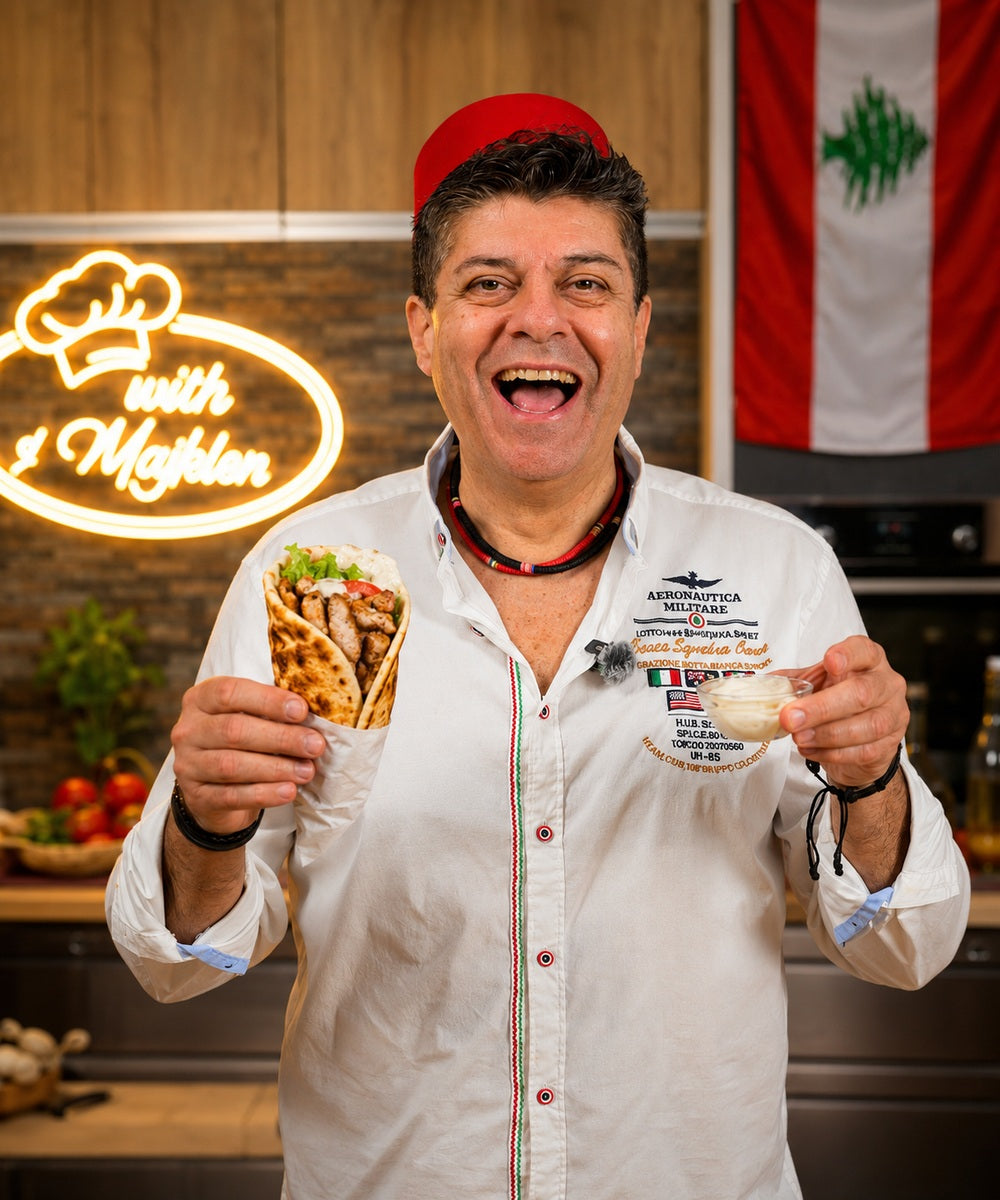 Libanonská kuřecí shawarma s domácím toumem