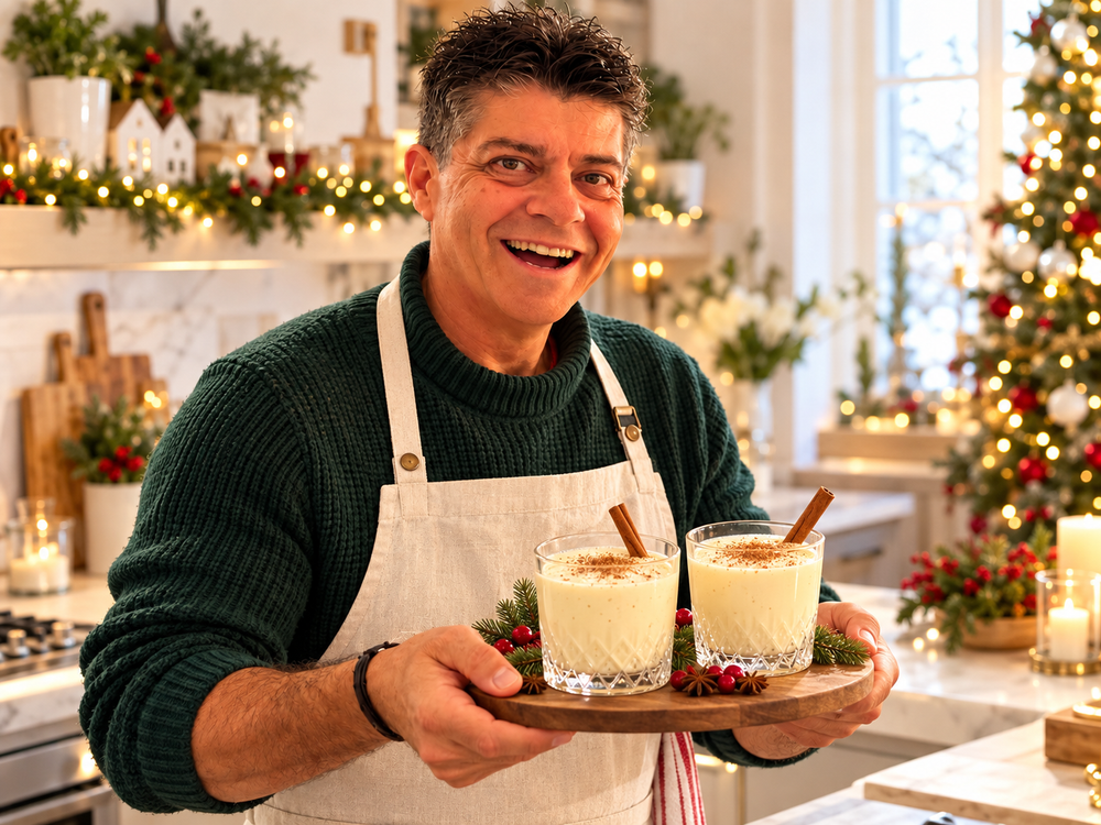 Majkl s receptem eggnog – vánoční fotografie 2026