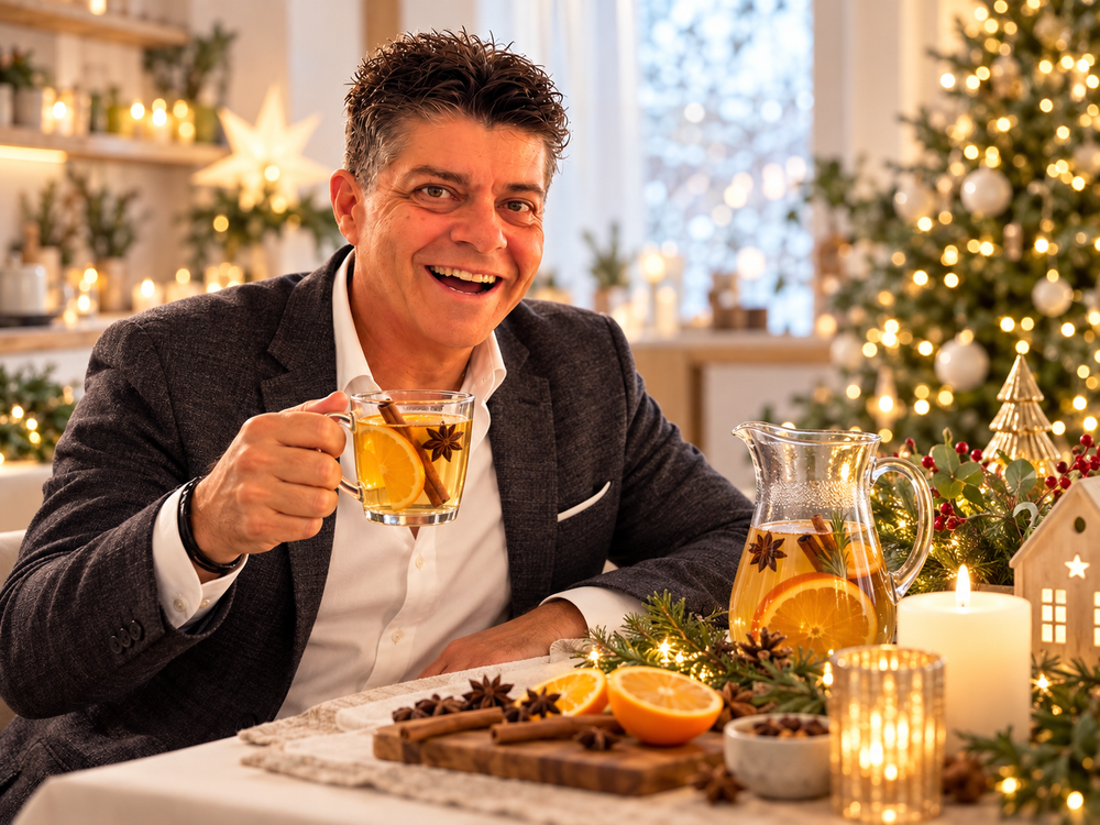 Majkl s receptem svarene-vino – vánoční fotografie 2026