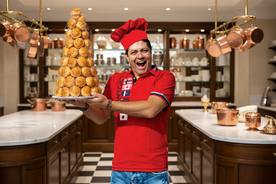 Croquembouche – francouzská věž z profiterolek s crème pâtissière