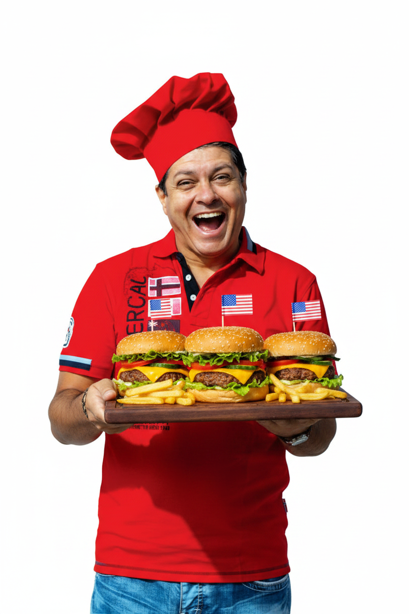 Americký grilovaný hamburger s domácí houskou