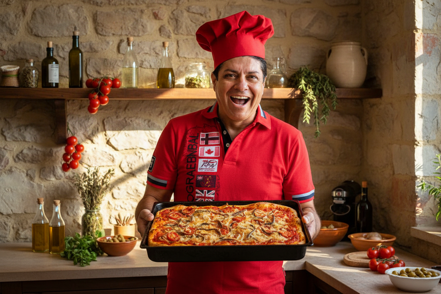 Sicilská pizza Sfincione