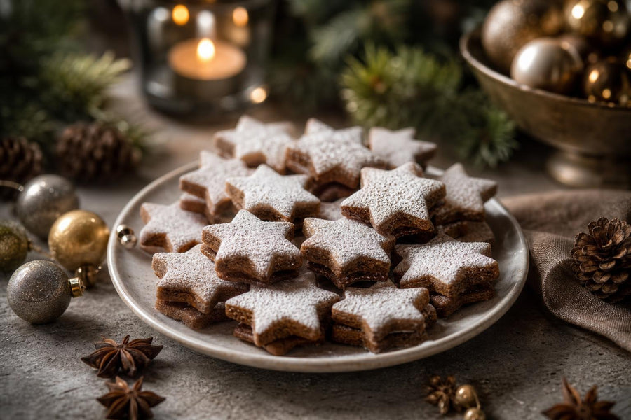 Stylová food fotografie receptu Skořicové hvězdy – bezlepkové vánoční cukroví.