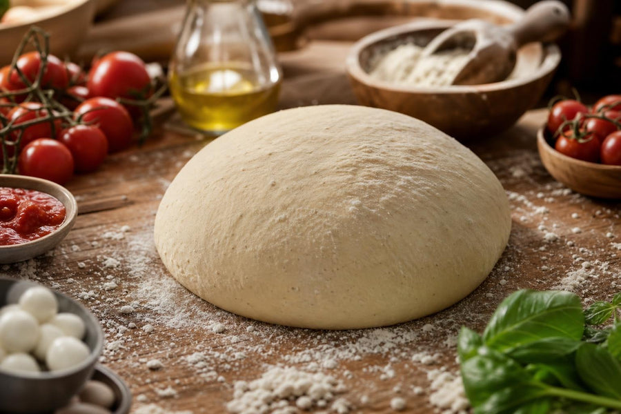 Stylová food fotografie receptu Originální italské těsto na pizzu.