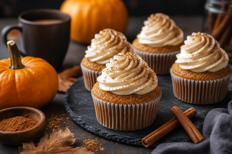 Stylová food fotografie receptu Dýňové cupcakes s pumpkin spice.