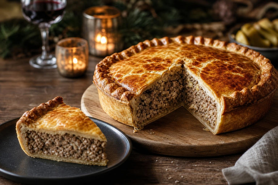 Stylová food fotografie receptu Kanadský masový koláč Tourtière.