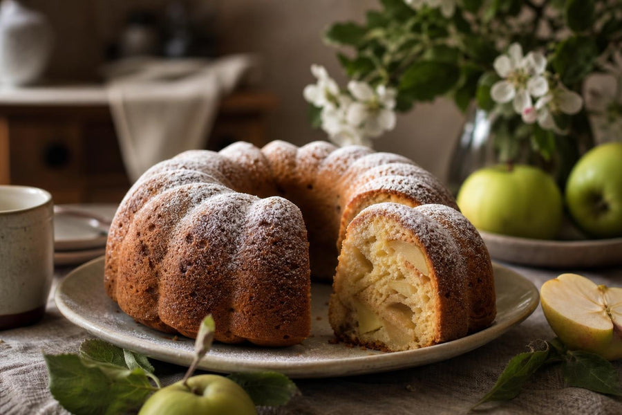 Stylová food fotografie receptu Jablečná bábovka.