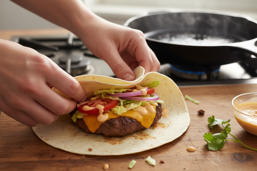 Rychlý burger v tortille