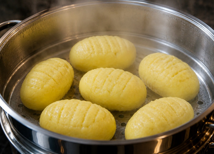 Rakouské Hascheeknödel – plněné bramborové knedlíky