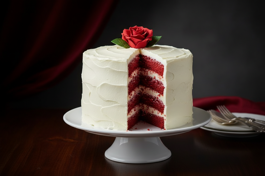 Červený sametový dort (Red Velvet) s mascarpone krémem