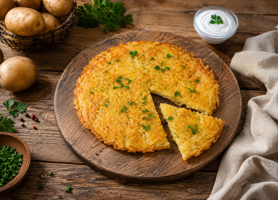 Rösti se švýcarským sýrem Gruyère nebo Emmental
