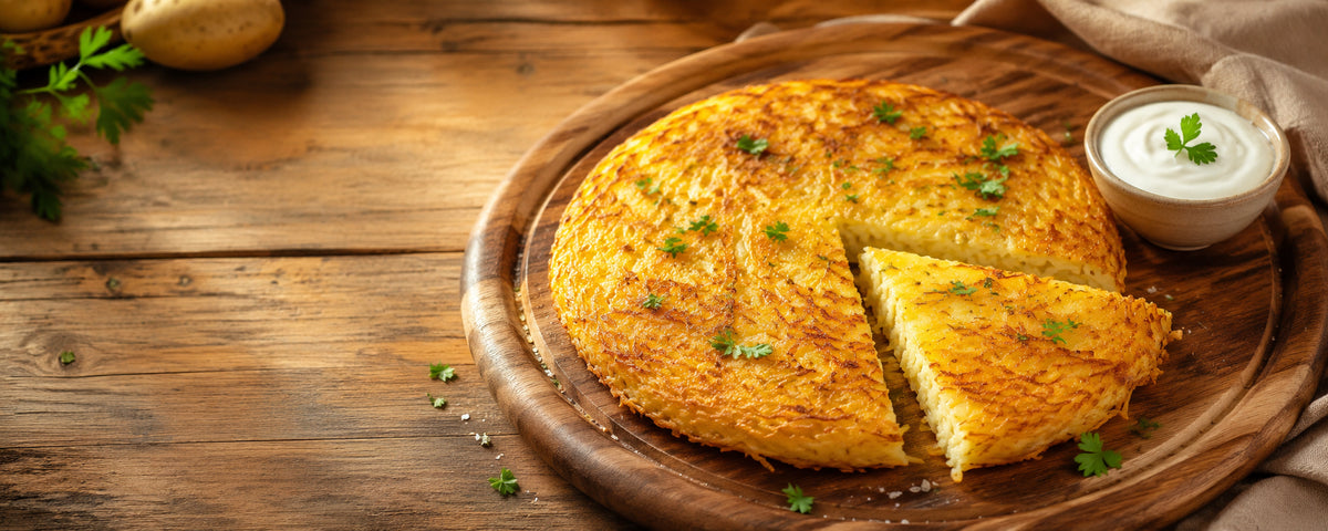 Rösti se švýcarským sýrem Gruyère nebo Emmental