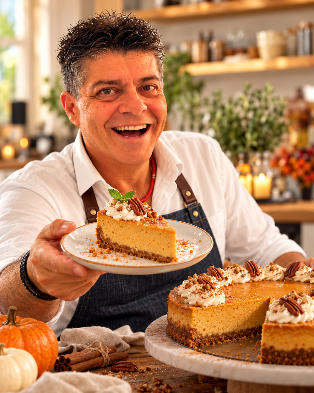 Majkl s jídlem Dýňový cheesecake, jedinečná schválená fotografie pod HERO